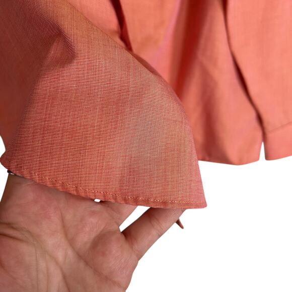 Vintage LL Bean Cotton Salmon Button Down Shirt Mens 15-35 - Picture 13 of 16